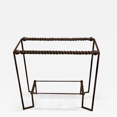 Giovanni Banci Italian Midcentury Wrought and Braided Iron Console by Giovanni Banci