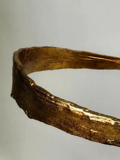 Giovanni Banci Italian Modern Craftsman Gilt Hammered Iron Chair by Giovanni Banci for Hermes