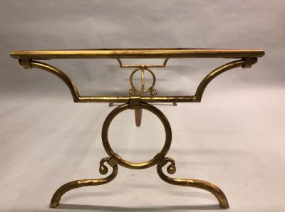 Giovanni Banci Italian Modern Neoclassical Gilt Iron Coffee Table for Herm s