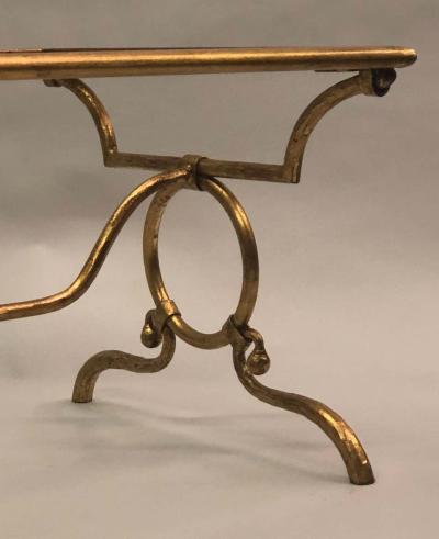 Giovanni Banci Italian Modern Neoclassical Gilt Iron Coffee Table for Herm s