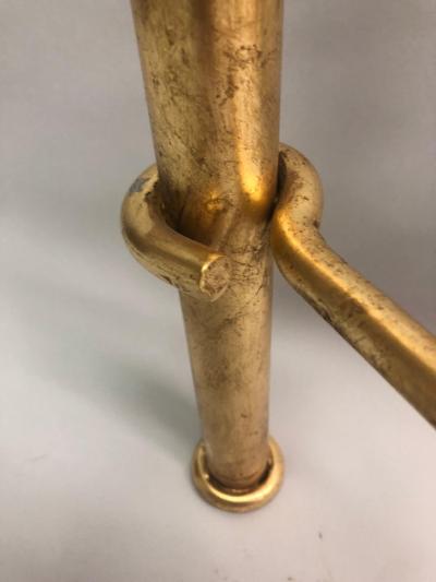 Giovanni Banci Pair of Modern Neoclassical Gilt Iron Side Tables or Coffee Table for Hermes