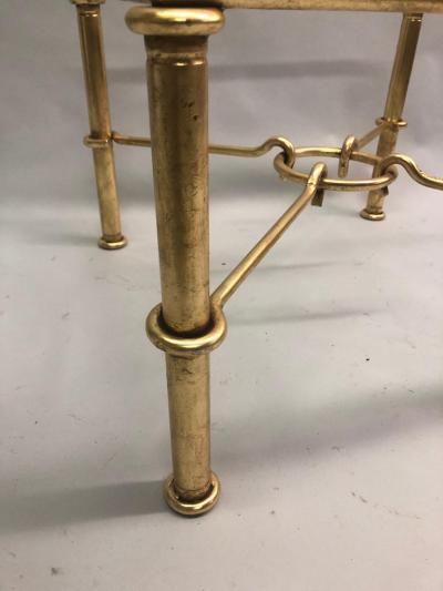 Giovanni Banci Pair of Modern Neoclassical Gilt Iron Side Tables or Coffee Table for Hermes