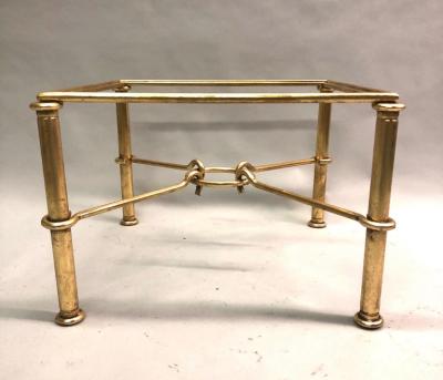 Giovanni Banci Pair of Modern Neoclassical Gilt Iron Side Tables or Coffee Table for Hermes