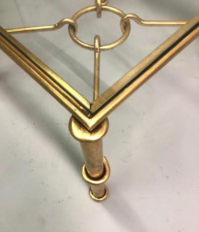 Giovanni Banci Pair of Modern Neoclassical Gilt Iron Side Tables or Coffee Table for Hermes
