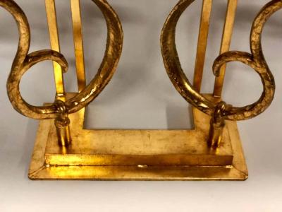 Giovanni Banci Two Italian Mid Century Modern Gilt Iron Consoles Sofa Tables by Giovanni Banci