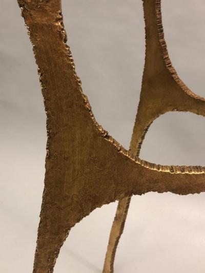 Giovanni Banci Unique Italian Midcentury Gilt Iron Console Sofa Table by Giovanni Banci