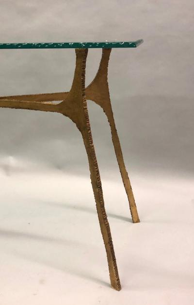 Giovanni Banci Unique Italian Midcentury Gilt Iron Console Sofa Table by Giovanni Banci