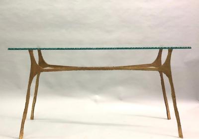 Giovanni Banci Unique Italian Midcentury Gilt Iron Console Sofa Table by Giovanni Banci