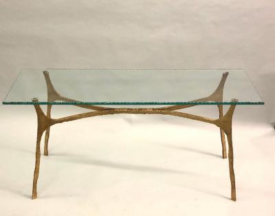 Giovanni Banci Unique Italian Midcentury Gilt Iron Console Sofa Table by Giovanni Banci