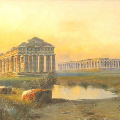 Giovanni Battista Italian Neo Classic Landscape of Roman Ruins