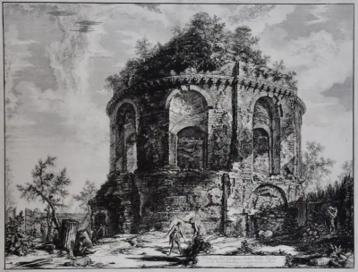 Giovanni Battista Piranesi Ancient Roman Temple Architecture An 18th Century Framed Etching by Piranesi