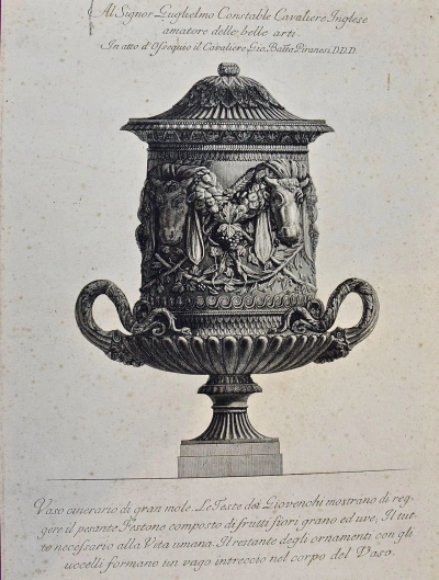 Giovanni Battista Piranesi Piranesi Etching of Ancient Roman Marble Vase Vaso Cinerario di Gran Mole 