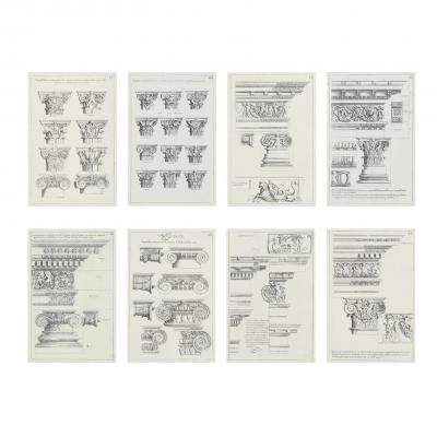 Giovanni Battista Piranesi Set of 8 Antique Giovanni Battista Piranesi Framed Italian Architectural Prints