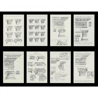 Giovanni Battista Piranesi Set of 8 Antique Giovanni Battista Piranesi Framed Italian Architectural Prints