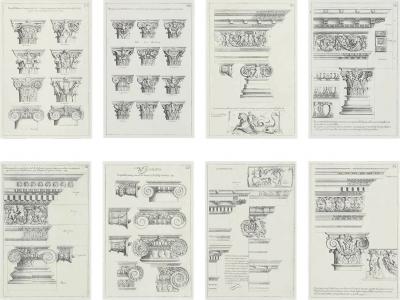 Giovanni Battista Piranesi Set of 8 Antique Giovanni Battista Piranesi Framed Italian Architectural Prints