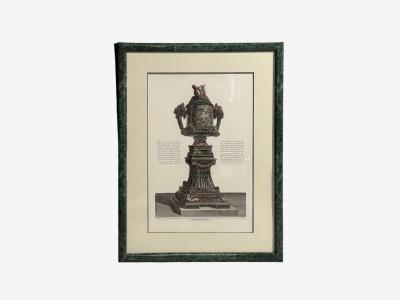 Giovanni Battista Piranesi Style Framed Antique Vase Engravings 1970s