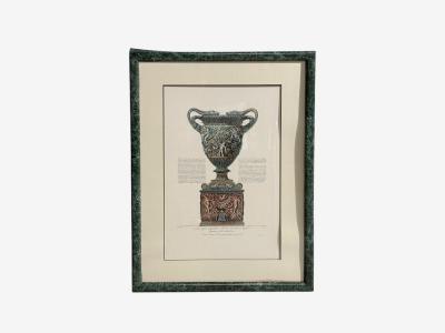 Giovanni Battista Piranesi Style Framed Antique Vase Engravings 1970s