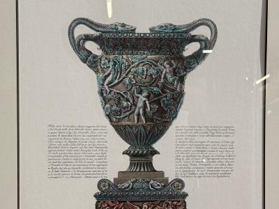 Giovanni Battista Piranesi Style Framed Antique Vase Engravings 1970s
