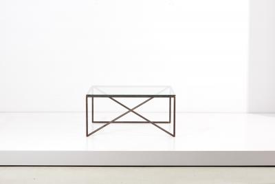 Giovanni Ferrabini 1 of 2 Square Wrought Iron Coffee Tables by Giovanni Ferrabini Italy 1970s