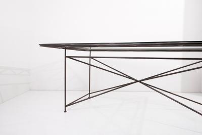 Giovanni Ferrabini Dining Table with Glass Top by Giovanni Ferrabini 1970s