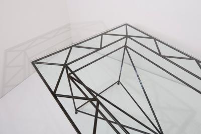 Giovanni Ferrabini Dining Table with Glass Top by Giovanni Ferrabini 1970s
