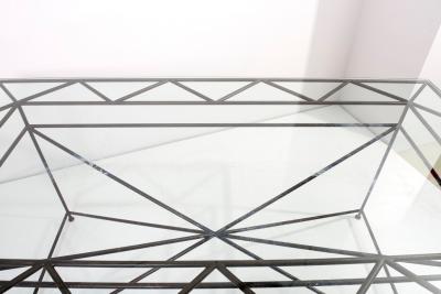 Giovanni Ferrabini Dining Table with Glass Top by Giovanni Ferrabini 1970s