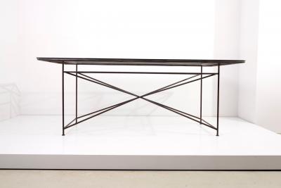Giovanni Ferrabini Dining Table with Glass Top by Giovanni Ferrabini 1970s