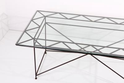 Giovanni Ferrabini Dining Table with Glass Top by Giovanni Ferrabini 1970s