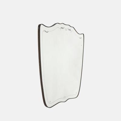 Giovanni Gariboldi Large Brass Etched Glass Mirror by Giovanni Gariboldi