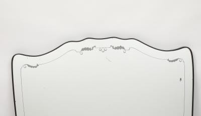 Giovanni Gariboldi Large Brass Etched Glass Mirror by Giovanni Gariboldi