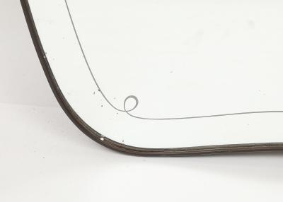 Giovanni Gariboldi Large Brass Etched Glass Mirror by Giovanni Gariboldi