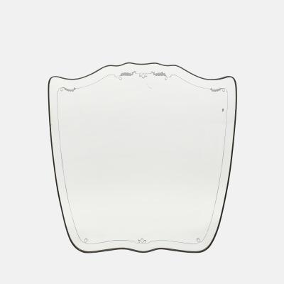 Giovanni Gariboldi Large Brass Etched Glass Mirror by Giovanni Gariboldi