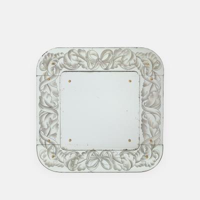 Giovanni Gariboldi Rare Etched Glass Mirror by Giovanni Gariboldi