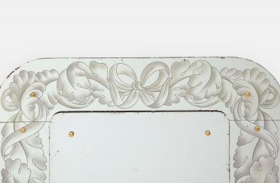 Giovanni Gariboldi Rare Etched Glass Mirror by Giovanni Gariboldi