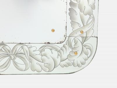 Giovanni Gariboldi Rare Etched Glass Mirror by Giovanni Gariboldi
