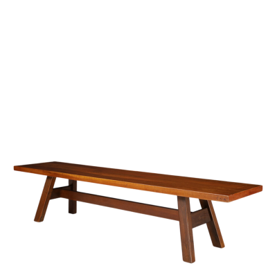Giovanni Michelucci 1960s Giovanni Michelucci solid walnut 73 Torbecchia bench for Poltranova