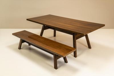 Giovanni Michelucci Giovanni Michelucci Torbecchia Dining Table and Bench in Walnut for Poltronova