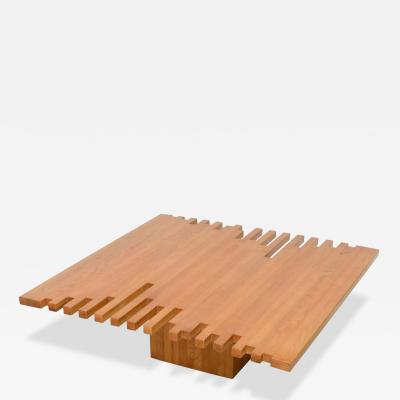 Giovanni Michelucci Italian Mid Century Low Plank Top Coffee Table