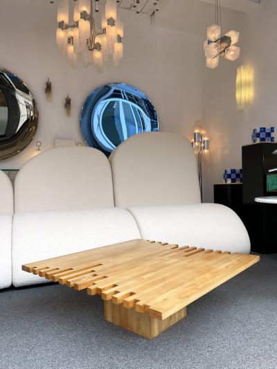 Giovanni Michelucci Mid Century Modern Wood Coffee Table by Giovanni Michelucci Italy 1960s