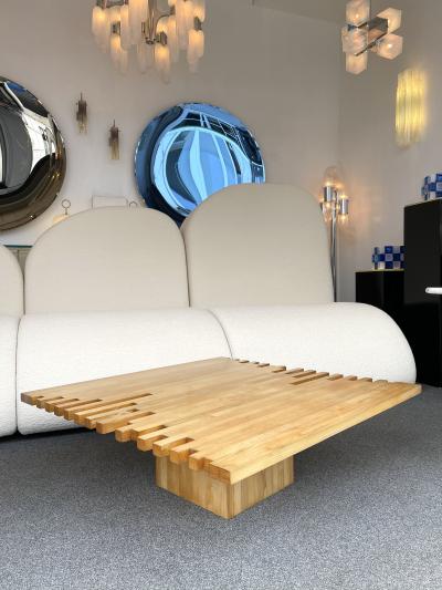 Giovanni Michelucci Mid Century Modern Wood Coffee Table by Giovanni Michelucci Italy 1960s