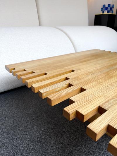 Giovanni Michelucci Mid Century Modern Wood Coffee Table by Giovanni Michelucci Italy 1960s