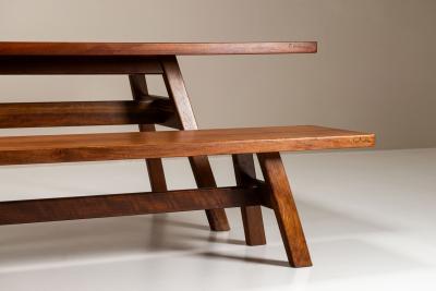 Giovanni Michelucci Torbecchia Dining Table and Bench by Giovanni Michelucci in Walnut
