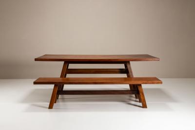 Giovanni Michelucci Torbecchia Dining Table and Bench by Giovanni Michelucci in Walnut