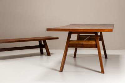 Giovanni Michelucci Torbecchia Dining Table and Bench by Giovanni Michelucci in Walnut