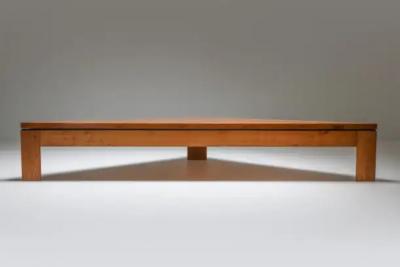 Giovanni Michelucci Triangular Postmodern Coffee Table in French Elm