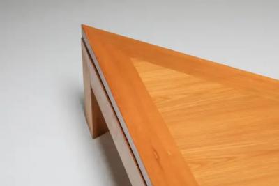 Giovanni Michelucci Triangular Postmodern Coffee Table in French Elm