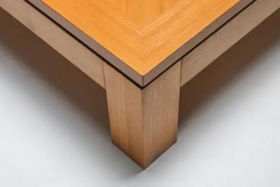 Giovanni Michelucci Triangular Postmodern Coffee Table in French Elm