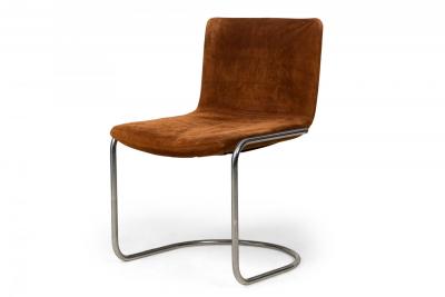 Giovanni Offredi 10 Giovanni Offredi for Saporiti Italia Lens Leather Steel Dining Chairs