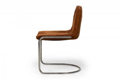 Giovanni Offredi 10 Giovanni Offredi for Saporiti Italia Lens Leather Steel Dining Chairs
