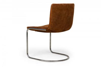 Giovanni Offredi 10 Giovanni Offredi for Saporiti Italia Lens Leather Steel Dining Chairs